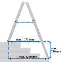 Aluminiowa drabina teleskopowa 2x5 Krause 134875 schemat z wymiarami