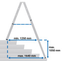 Aluminiowa drabina teleskopowa 2x6 Krause 134882 schemat z wymiarami