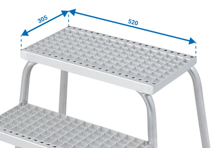 Wymiary górnej platformy schodków montażowych Krause STABILO 805331